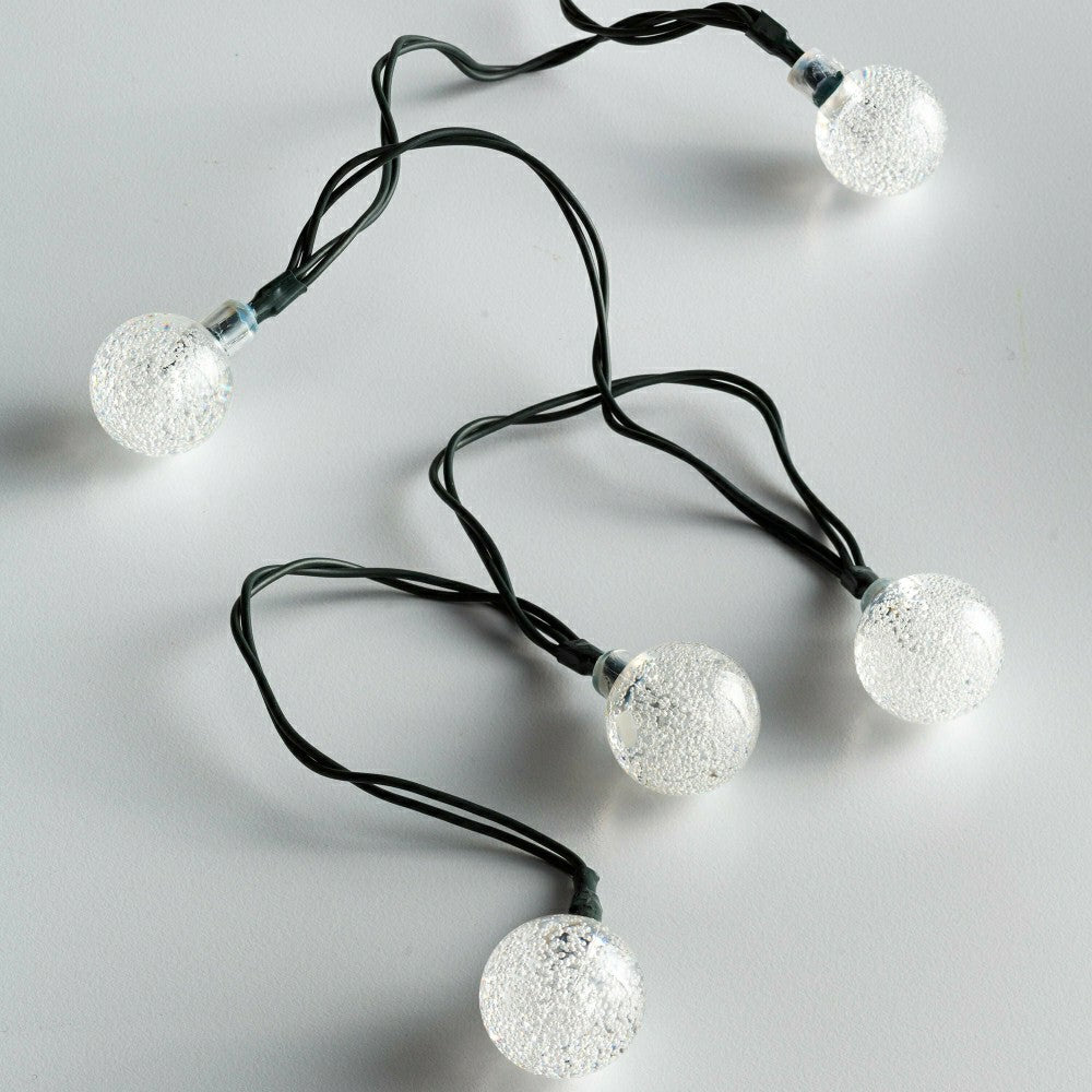 Multi-Function Solar Ball String Lights With Warm White LEDs | Plow & Hearth