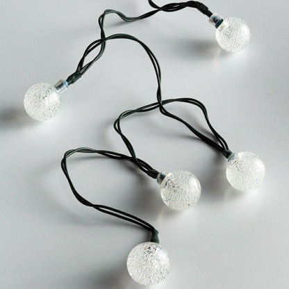 Multi-Function Solar Ball String Lights With Warm White LEDs | Plow & Hearth