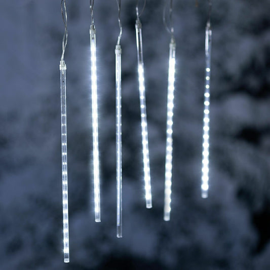 Indoor/Outdoor Electric Icicle Chasing Lights with Cool White LEDs | Plow & Hearth