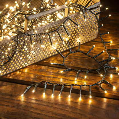 Indoor/Outdoor LED Compact String Lights in Warm White, 500 Lights, Wa | Plow & Hearth