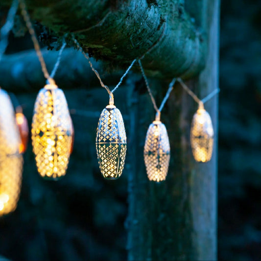 Metallic Marrakesh Star Solar String Lights | Plow & Hearth