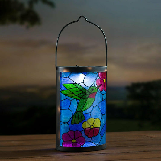 Mosaic Hummingbird Solar Lantern | Plow & Hearth