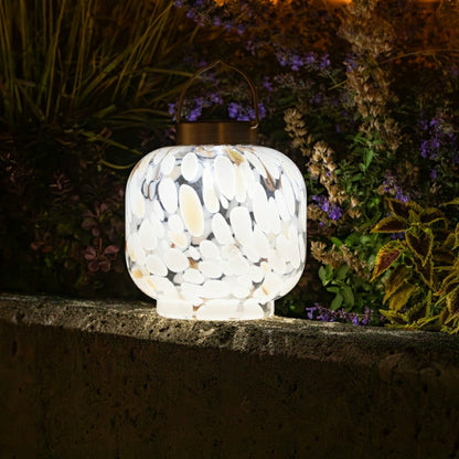 Cabin Solar Lantern Handblown Glass, 8" | Plow & Hearth