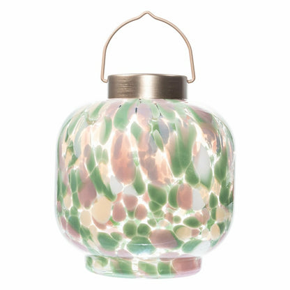 Cabin Solar Lantern Handblown Glass, 8" | Plow & Hearth