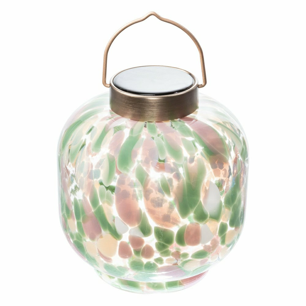 Cabin Solar Lantern Handblown Glass, 8" | Plow & Hearth