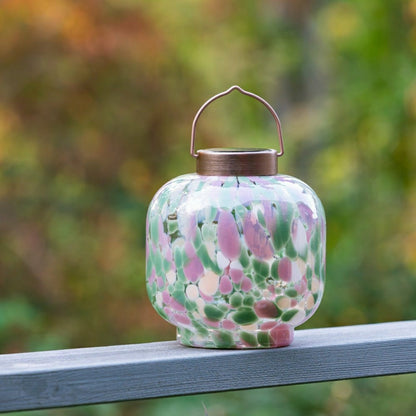 Cabin Solar Lantern Handblown Glass, 8" | Plow & Hearth