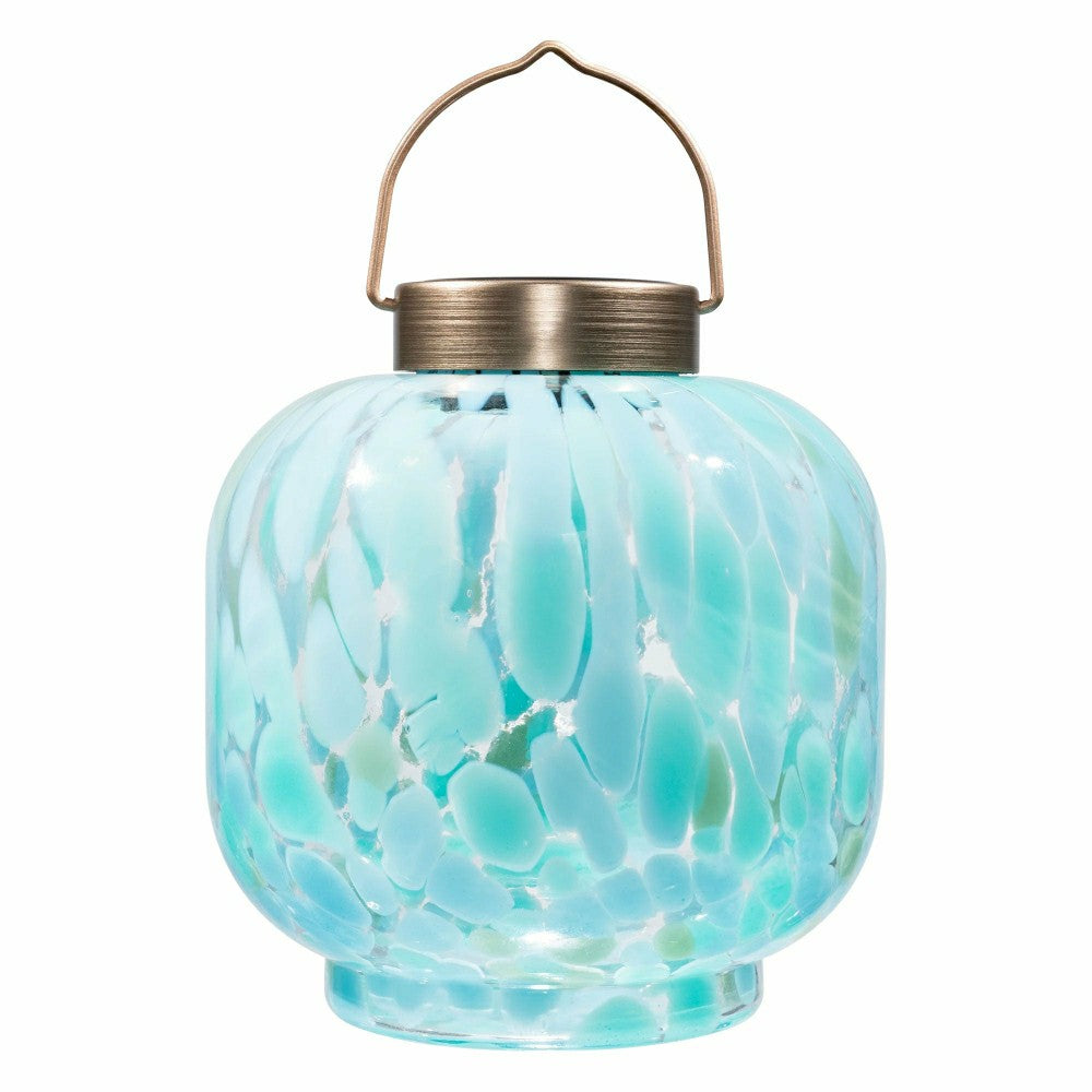 Cabin Solar Lantern Handblown Glass, 8" | Plow & Hearth