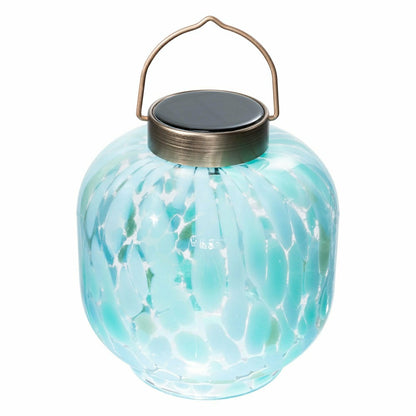 Cabin Solar Lantern Handblown Glass, 8" | Plow & Hearth