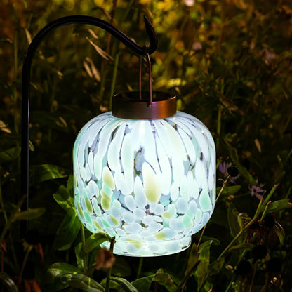 Cabin Solar Lantern Handblown Glass, 8" | Plow & Hearth