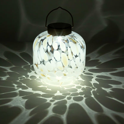Cabin Solar Lantern Handblown Glass, 8" | Plow & Hearth