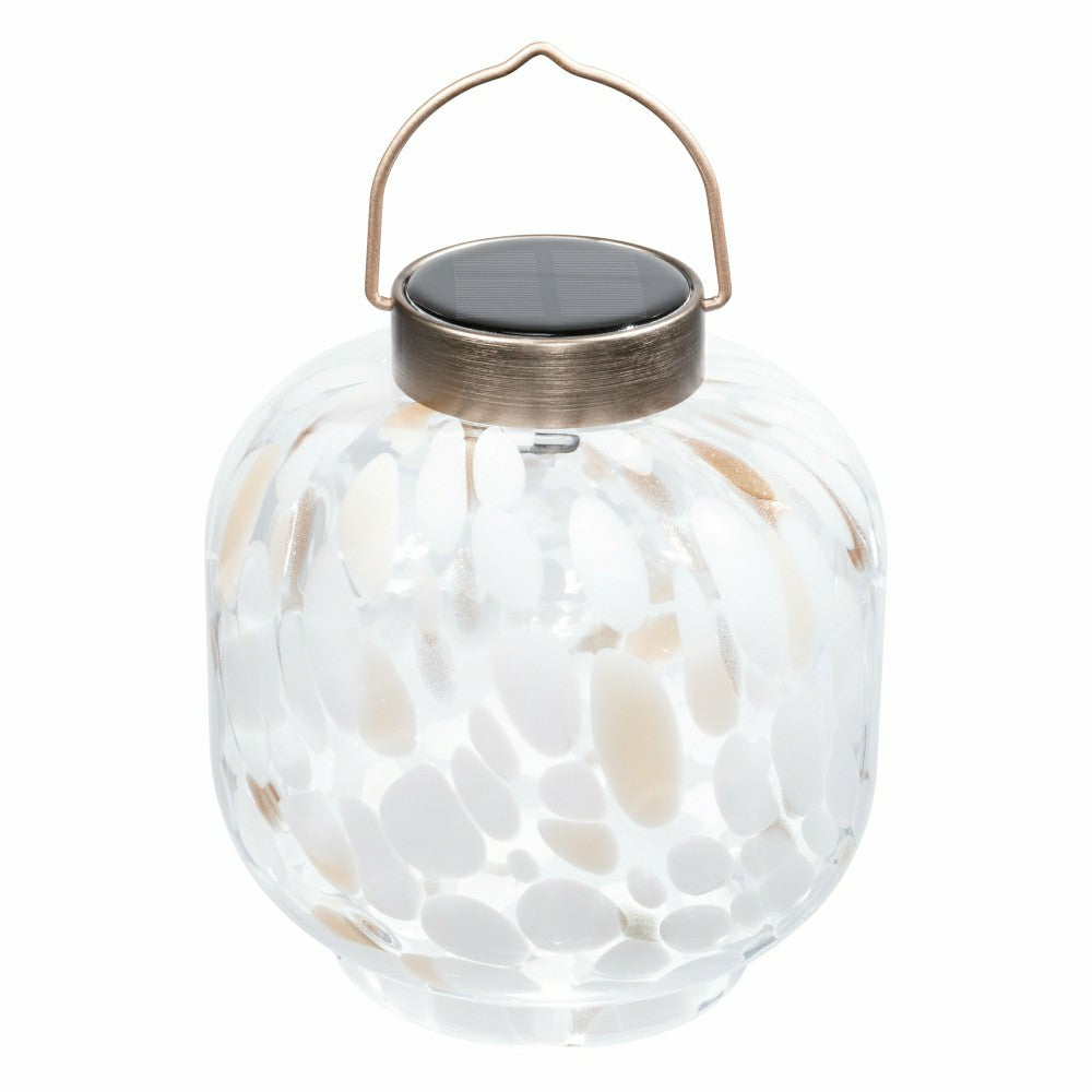 Cabin Solar Lantern Handblown Glass, 8" | Plow & Hearth