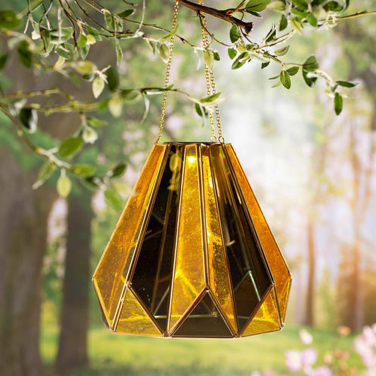 Golden Glass Hanging Solar Light | Plow & Hearth