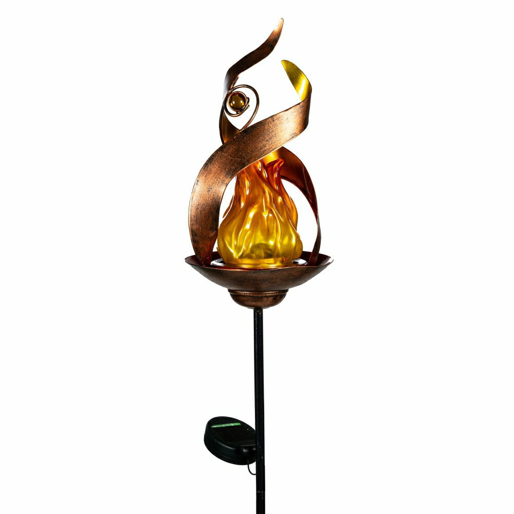 solar flame garden stake | Plow & Hearth