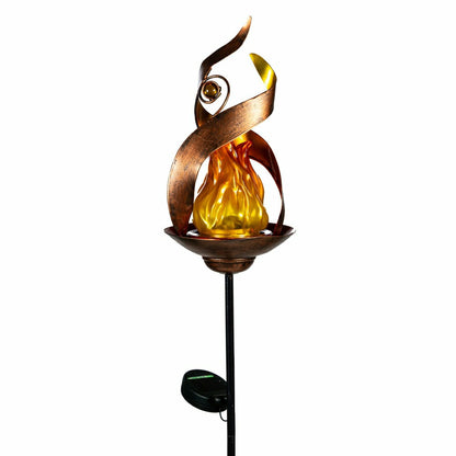 solar flame garden stake | Plow & Hearth