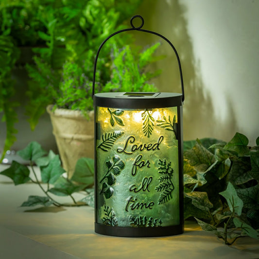 Memorial Outdoor Lamp & Lighting, Memorial Fern Hand Painted Solar Lan | Plow & Hearth