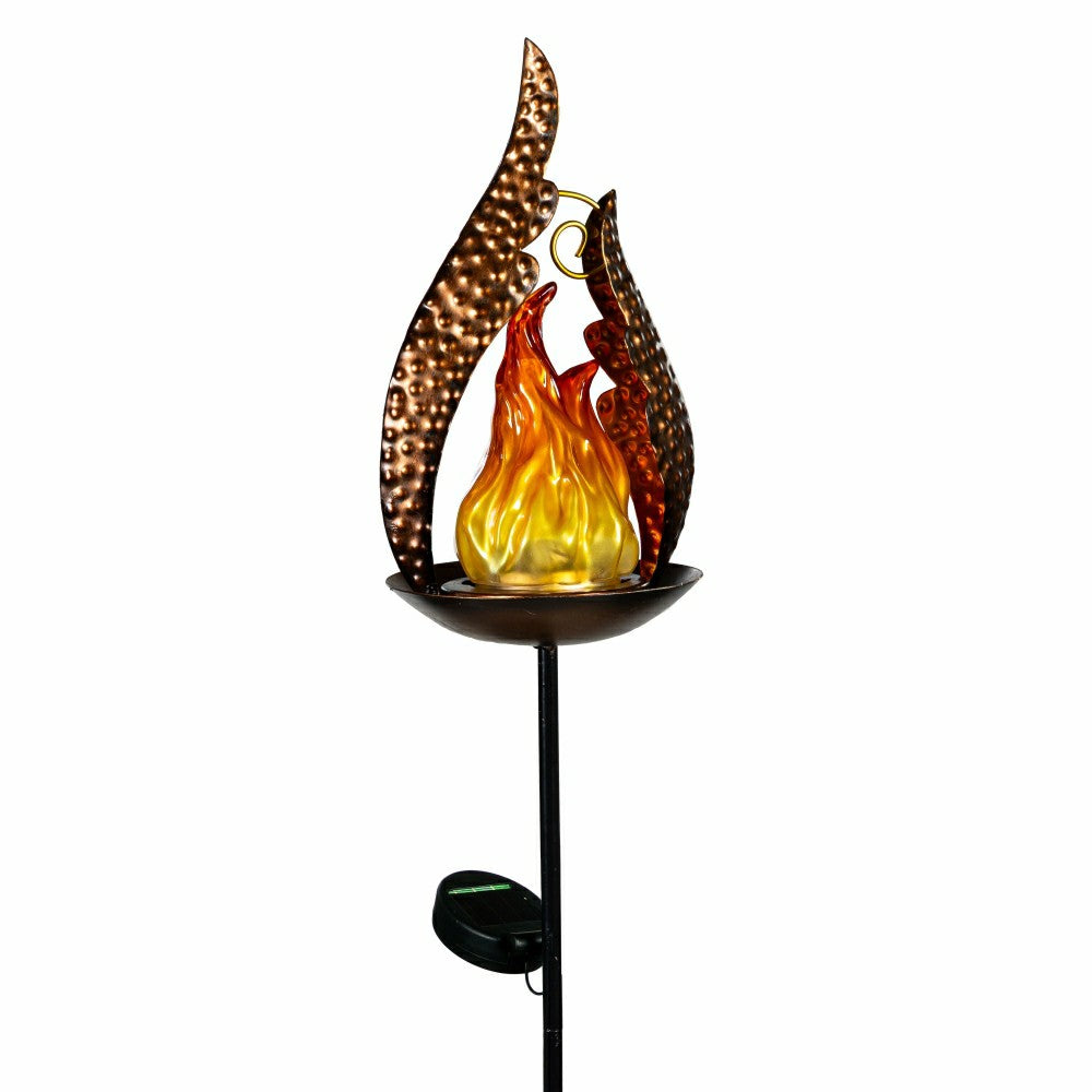 solar flame garden stake | Plow & Hearth