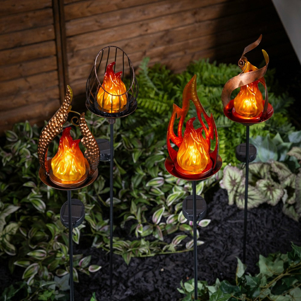 solar flame garden stake | Plow & Hearth