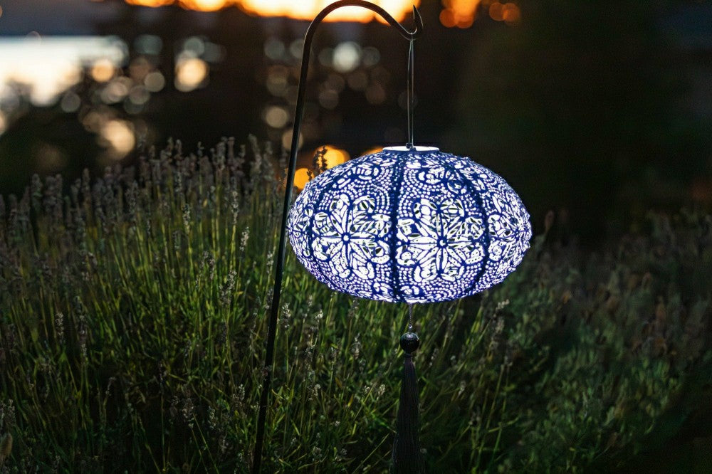 Soji Stella - Tassel Oval - 14" Solar Lantern | Plow & Hearth