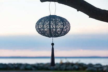 Soji Stella - Tassel Oval - 14" Solar Lantern | Plow & Hearth