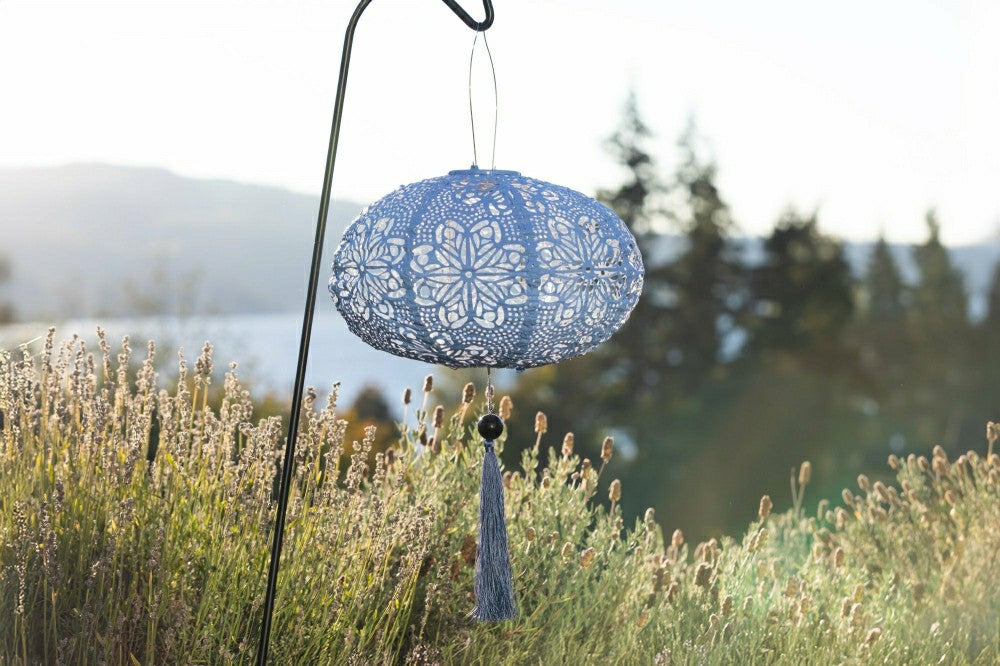 Soji Stella - Tassel Oval - 14" Solar Lantern | Plow & Hearth
