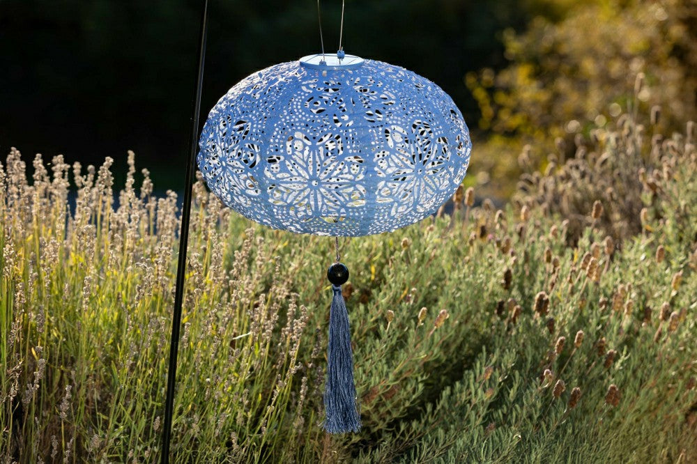 Soji Stella - Tassel Oval - 14" Solar Lantern | Plow & Hearth
