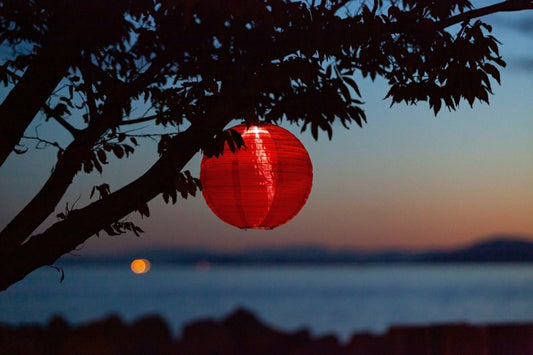 Soji Festival 12" Round Solar Lantern | Plow & Hearth