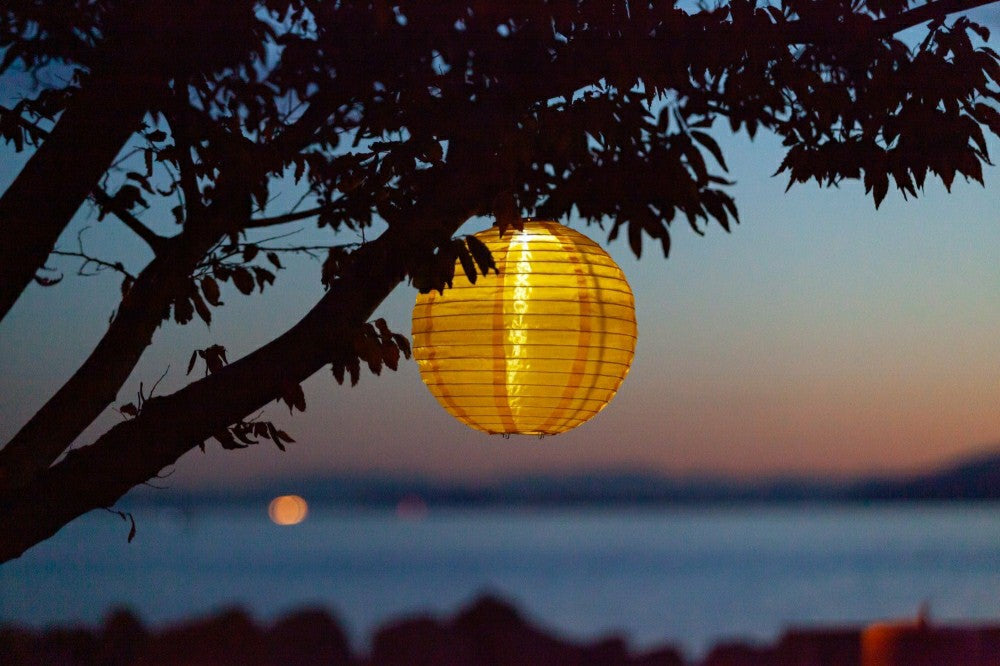 Soji Festival 12" Round Solar Lantern | Plow & Hearth