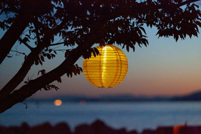 Soji Festival 12" Round Solar Lantern | Plow & Hearth