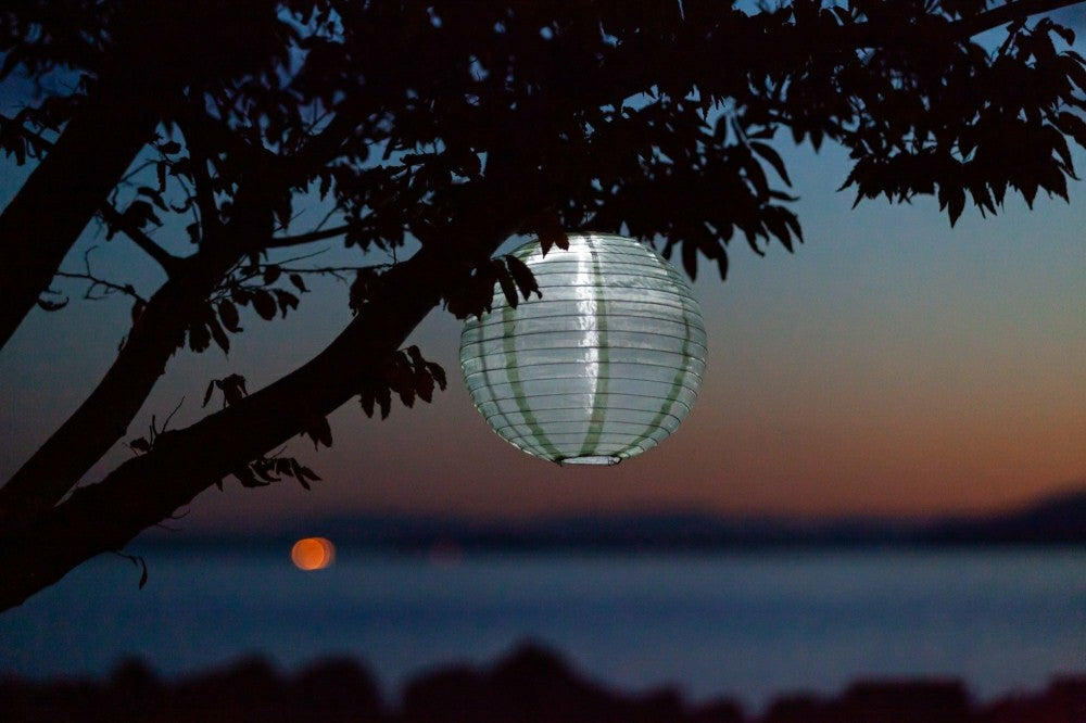 Soji Festival 12" Round Solar Lantern | Plow & Hearth