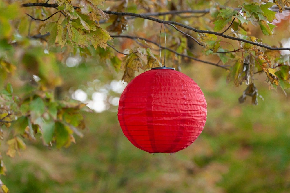 Soji Festival 12" Round Solar Lantern | Plow & Hearth