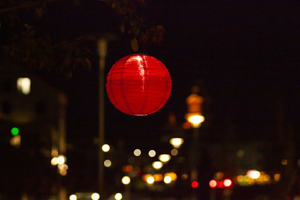 Soji Festival 12" Round Solar Lantern | Plow & Hearth