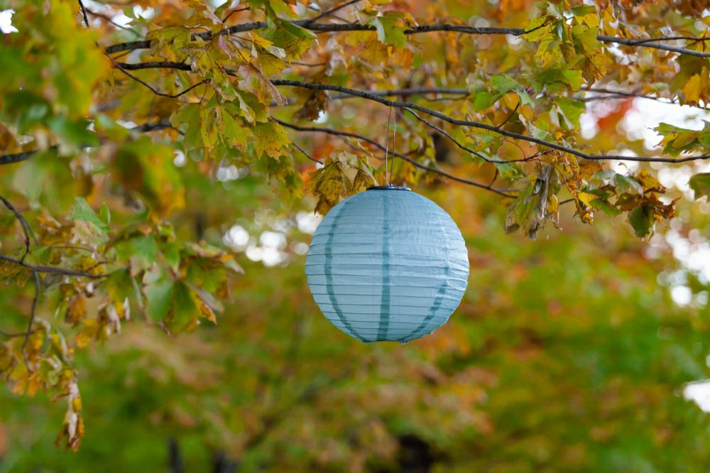Soji Festival 12" Round Solar Lantern | Plow & Hearth