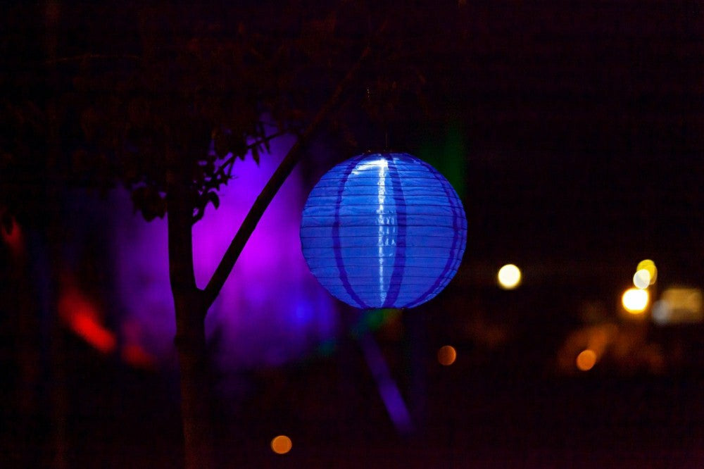 Soji Festival 12" Round Solar Lantern | Plow & Hearth