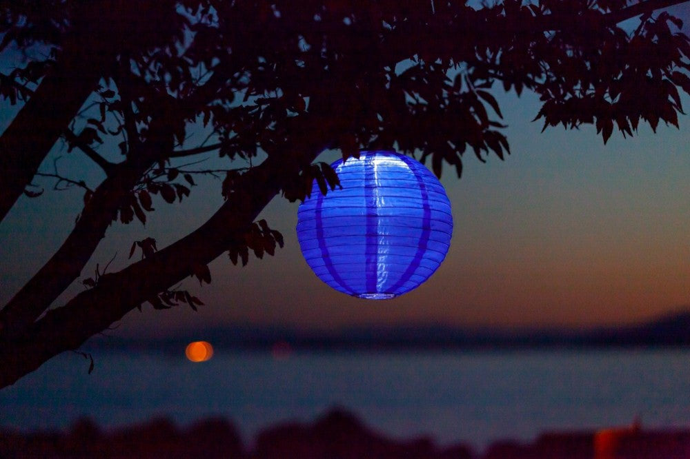 Soji Festival 12" Round Solar Lantern | Plow & Hearth