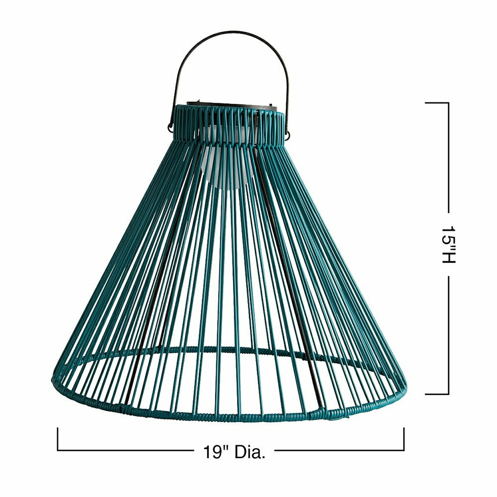 Large Solar Hanging Pendant Light, Teal Green | Plow & Hearth