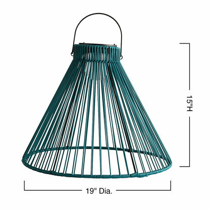 Large Solar Hanging Pendant Light, Teal Green | Plow & Hearth