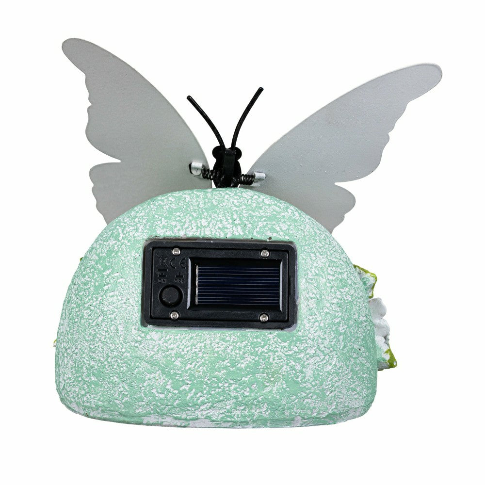 Courtly Check Butterfly Metal LED Solar Garden Statue | Plow & Hearth