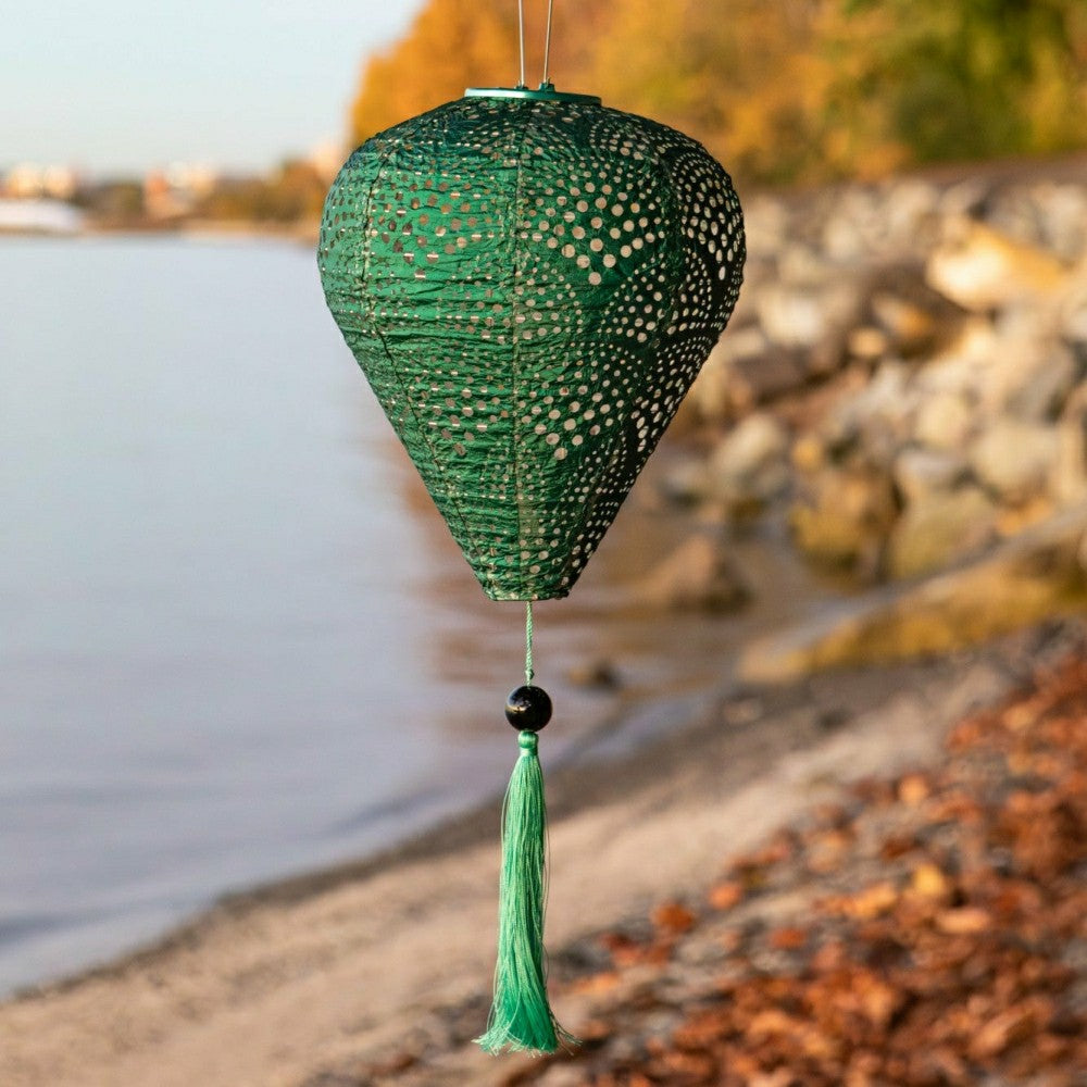 Soji Stella - Tassel Balloon - 10" Solar Lantern | Plow & Hearth