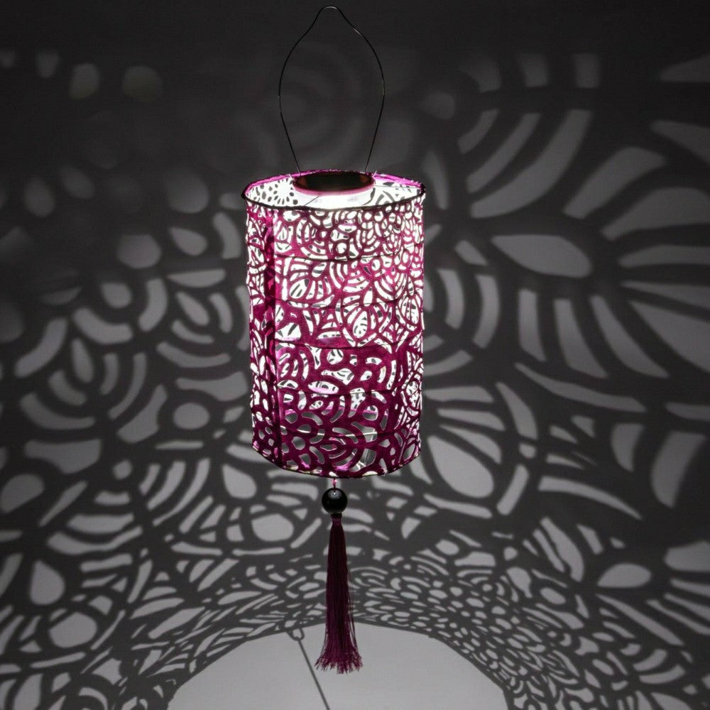 Soji Stella - Tassel Cylinder - 7.5" Solar Lantern | Plow & Hearth