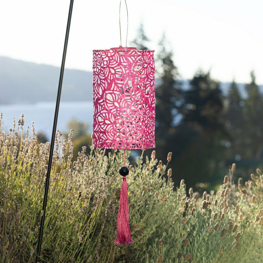 Soji Stella - Tassel Cylinder - 7.5" Solar Lantern | Plow & Hearth