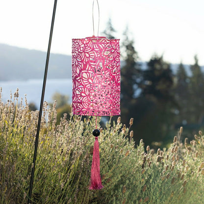 Soji Stella - Tassel Cylinder - 7.5" Solar Lantern | Plow & Hearth