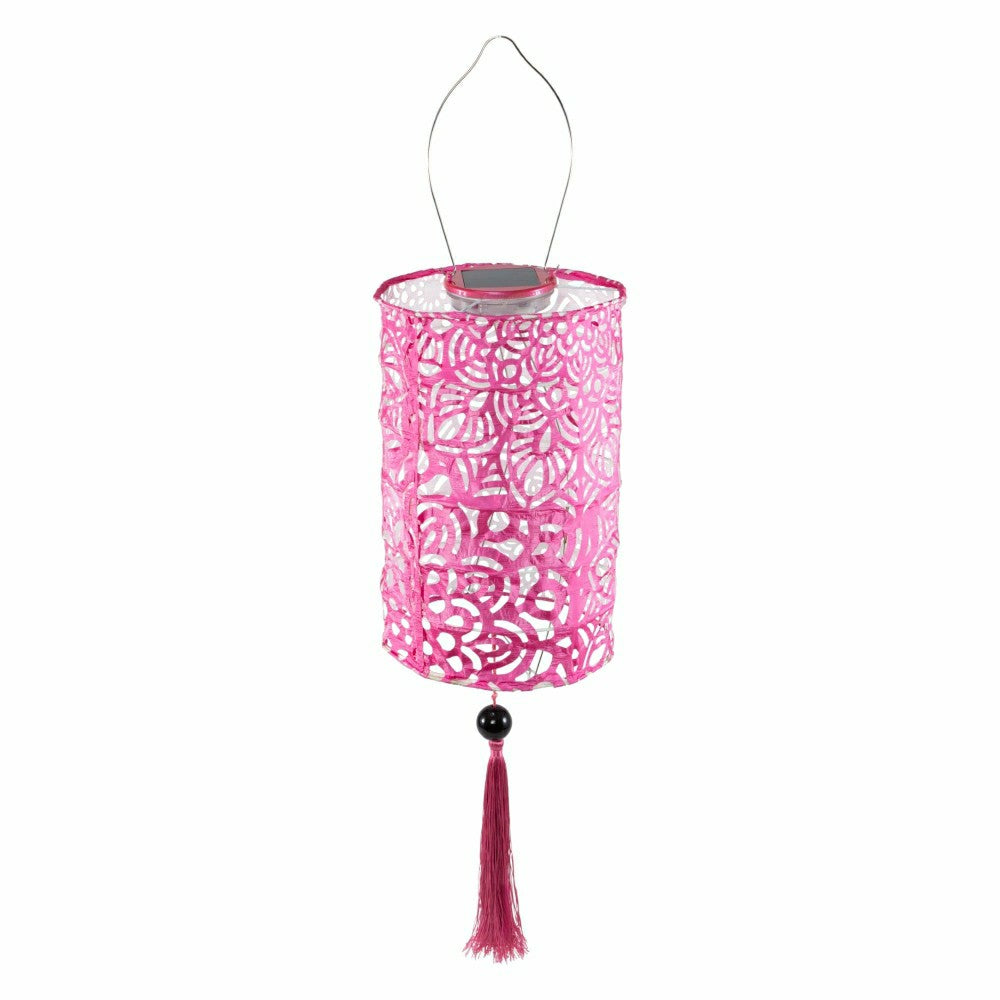 Soji Stella - Tassel Cylinder - 7.5" Solar Lantern | Plow & Hearth