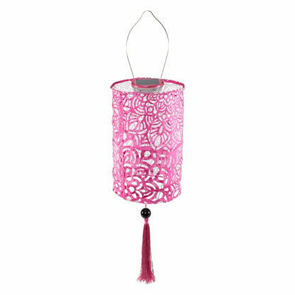 Soji Stella - Tassel Cylinder - 7.5" Solar Lantern | Plow & Hearth