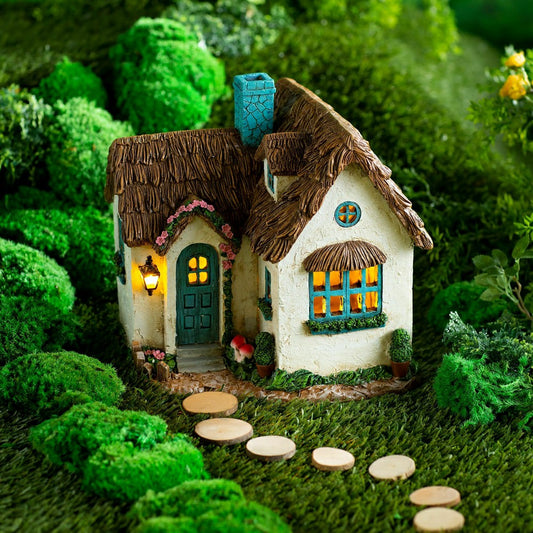 Miniature Fairy Garden Solar English Cottage House | Plow & Hearth