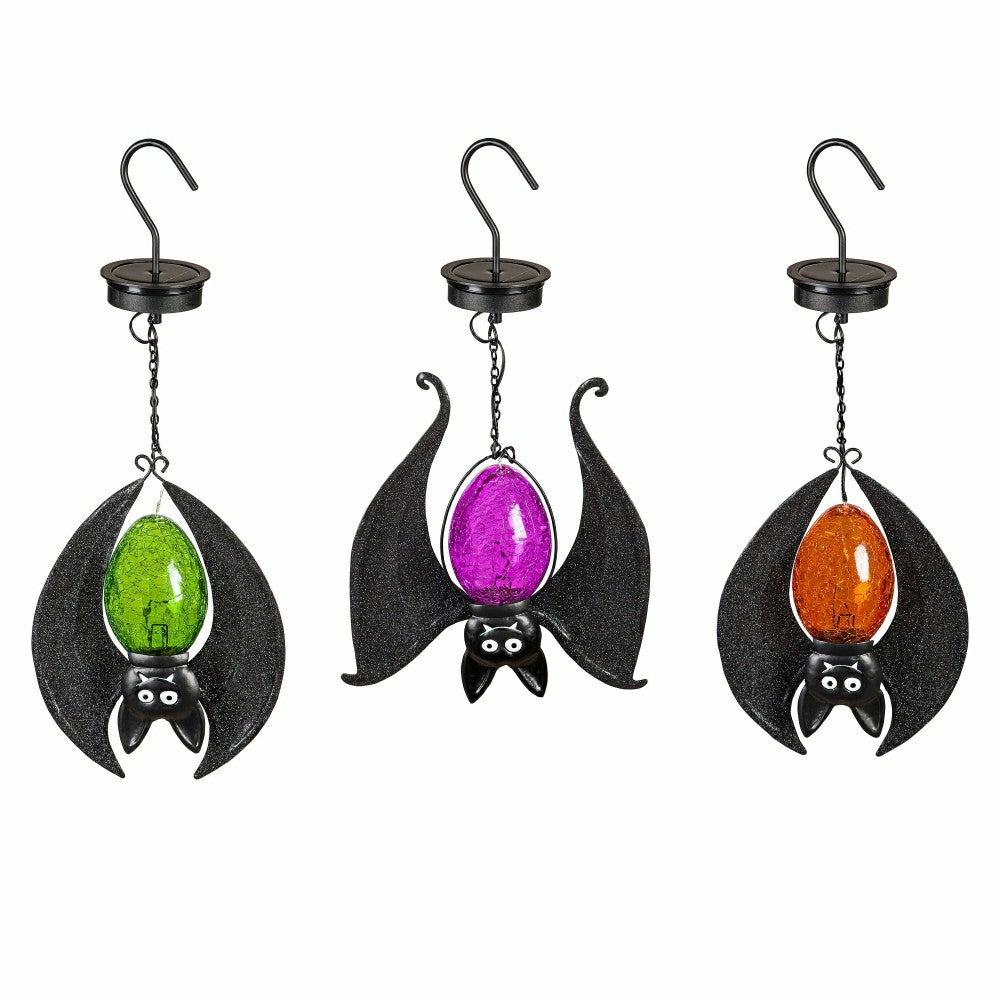 Solar Halloween Hanging Bats, Set of 3 | Plow & Hearth