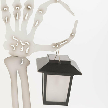 Halloween Skeleton Arm Metal Stakes with Solar Lanterns, Set of 2 | Plow & Hearth