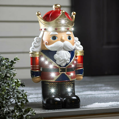 Indoor/Outdoor Lighted Nutcracker Shorty Statue | Plow & Hearth