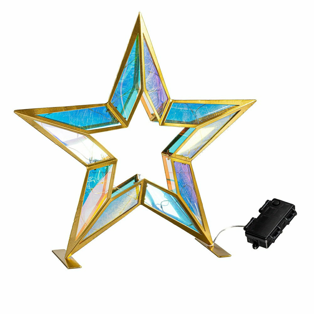 14" LED Iridescent Star Holiday Lit Statuary | Plow & Hearth