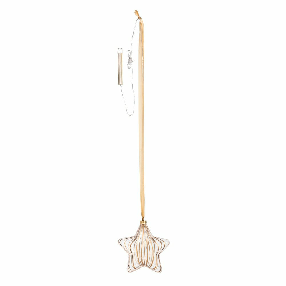 Micro LED Silver Star Indoor Outdoor Decorative Hanging Light, Warm Wh | Plow & Hearth