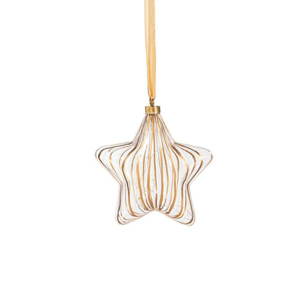 Micro LED Silver Star Indoor Outdoor Decorative Hanging Light, Warm Wh | Plow & Hearth
